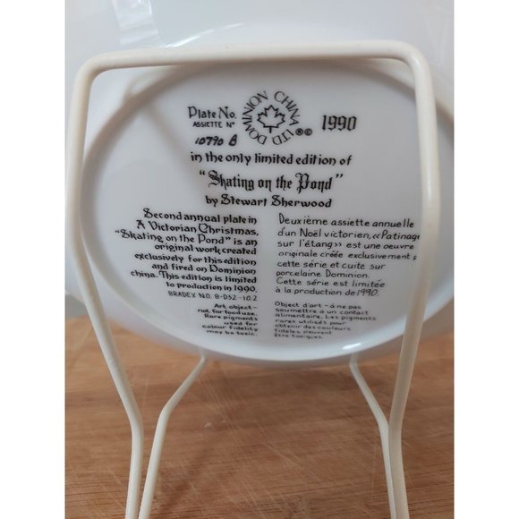 Collectors Plate, Dominion China, "Skating on the Pond" by Stewart Sherwood,... - Picture 3 of 4